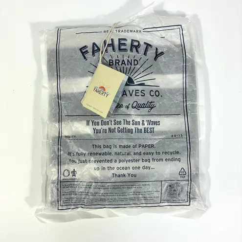 Faherty Golden Hour Crewneck Sweater Navy Calico Stripe Small NWT Blue