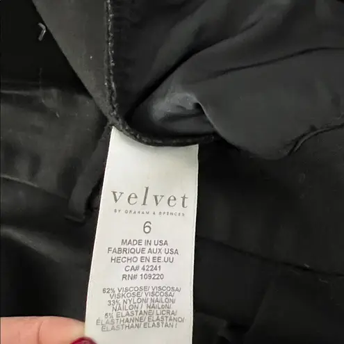 Velvet by Graham & Spencer Leona High Rise Wide Leg Trouser Pants Pockets 6 $229 Black