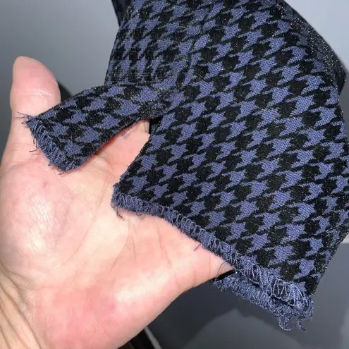 Zac & Rachel Blue & Black Felt Houndstooth Raw Hem Fall/Winter Leggings Medium