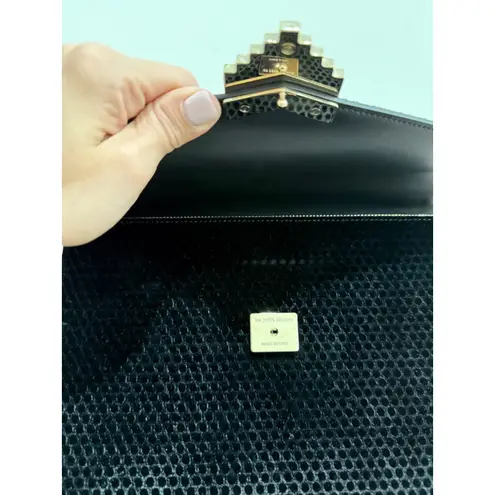 Les Petits Joueurs Pixie Lolita Leather & Velvet Top Handle Bag Black