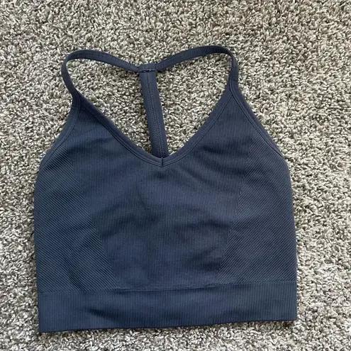 Spiritual Gangster Icon Seamless T-Back Sports Bra in slate