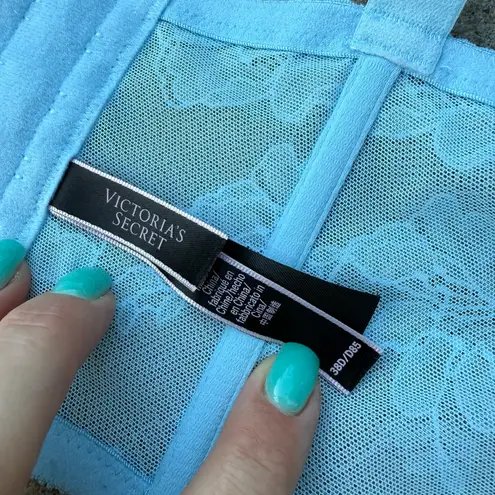Victoria's Secret Victoria’s Secret 38D Very Sexy Blue Orange Poppy Shine Strap Corset Bra Bustier