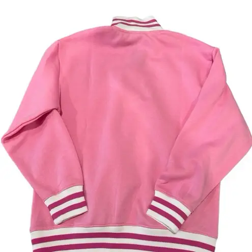 NWT Barbie Cozy Fleece Lined Quarter Zip Pink Sweater Size M