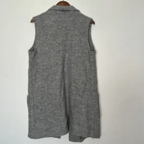 Tahari Wool Blend Sleeveless Duster Vest Coatigan Gray Size Large