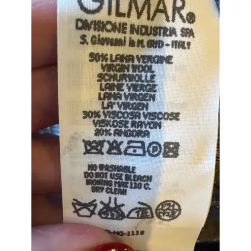 Iceberg Sweater Women Small Gray Wool Blend Knit Argyle Hooded Pullover Vintage