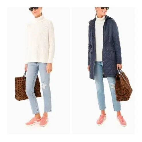 New Michael Kors Derby Knit Turtleneck Ivory Sweater Top Womens Size M $125 NWT White Size M