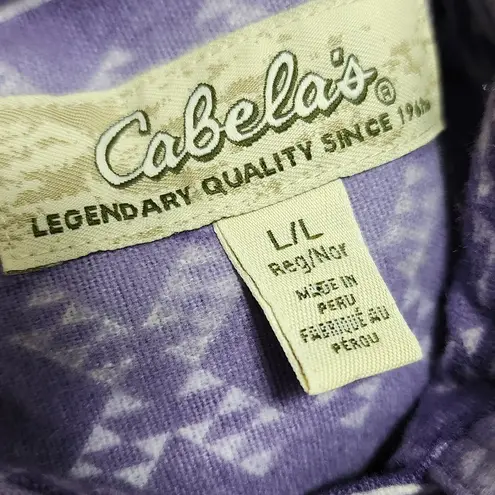 Cabela's  purple aztec chamois button down size large