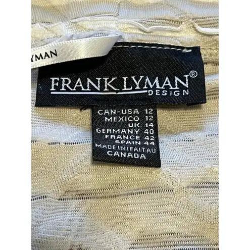 Frank Lyman Cardigan Size 12 Textured Classic City Designer Modern Professional