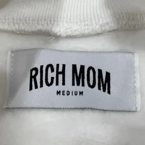 Tinx Rich Mom White Aspen Pride Embroidered Crewneck Pullover Sweatshirt Top M Size M