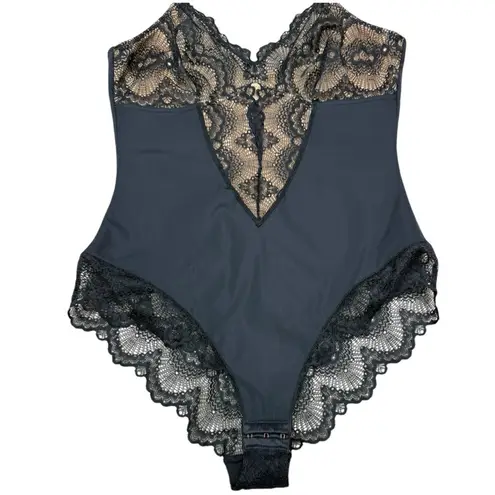 Pinsy Sculpting Lace Shapewear Bodysuit Black Size Large EUC