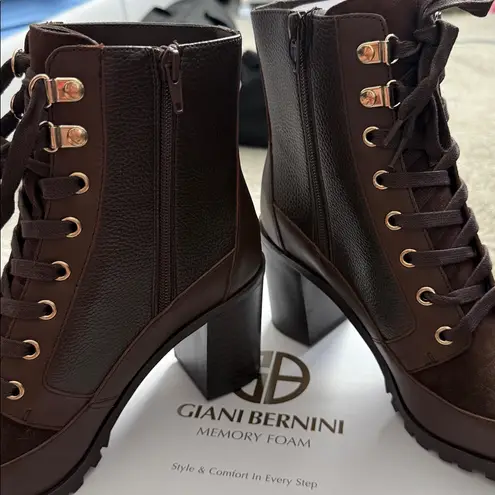 Giani Bernini Lace Up Brown Booties