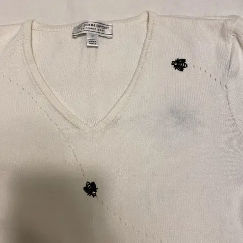 St. John Sport Butterfly Sweater White