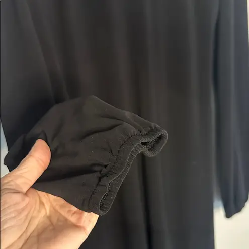 Joseph Ribkoff LBD Black Button Dress V Neck Split Back Size 10 Classic Party