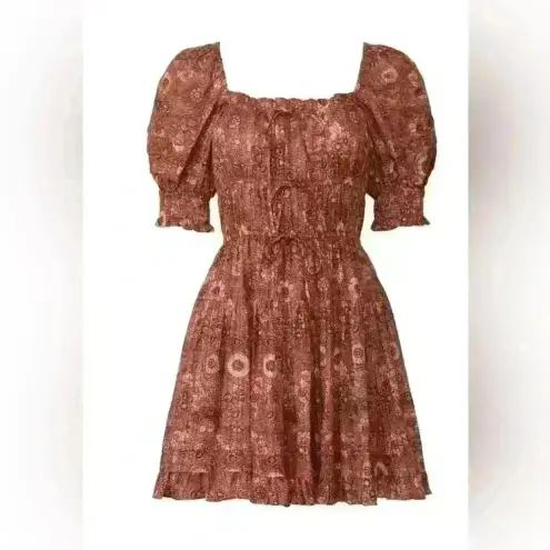 Ulla Johnson  Juniper Puff Sleeve Floral Mini Dress $375 Fairy Peasant Milkmaid