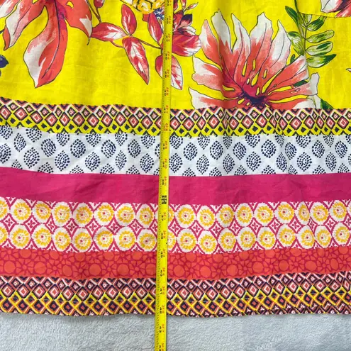 Only Necessities Tropical Pineapple Floral Sleeveless Dress Plus Size 3X Summer Yellow