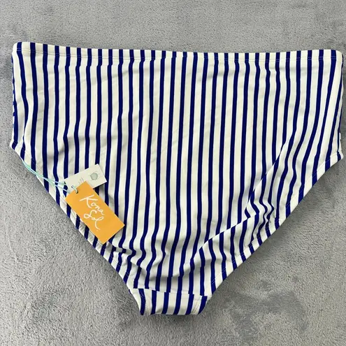 Kona Sol Women's Hipster Bikini Bottom Size XXL (20W/22W) Blue Stripe Classic