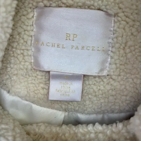 Rachel Parcell Women's Cream Faux Shearling Double Breasted Coat Cream Size Med