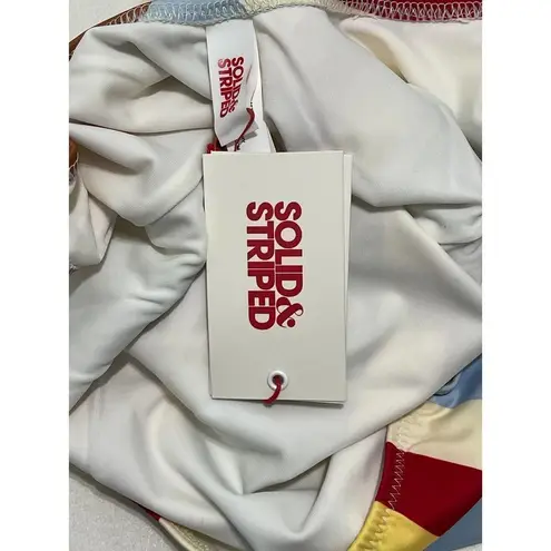 Solid & Striped Nina Multi Color Striped One Piece Swimsuit Blue Red Yellow XS