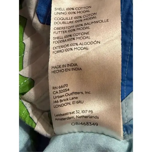 Maeve by Anthropologie Puff-Sleeve Cropped Blouse Tropical Floral Ruffle Sz M B