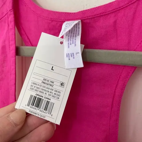 Stars Above NWT Pink Sleeveless Crop Top Racerback Tank Boxy ~ Size L