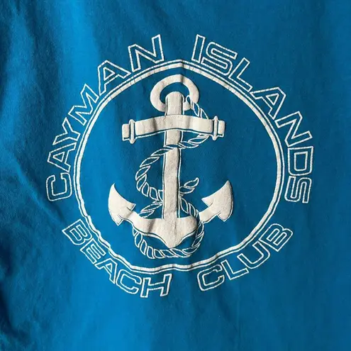 Vintage Cayman Island T Shirt Blue Small S Single Stitch USA Anchor Graphic Tee