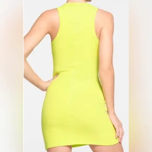 SKIMS Soft Lounge Cotton Rib Tank Dress in Daffodil Yellow Size Medium