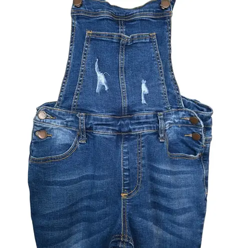 Encore jeans Encore Womens 9 Denim Distressed Overalls