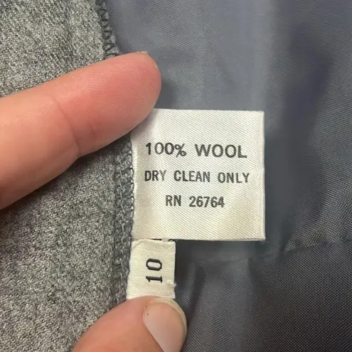 Vintage Nat Kaplan Couture Wool Skirt Suit Gray Size 10