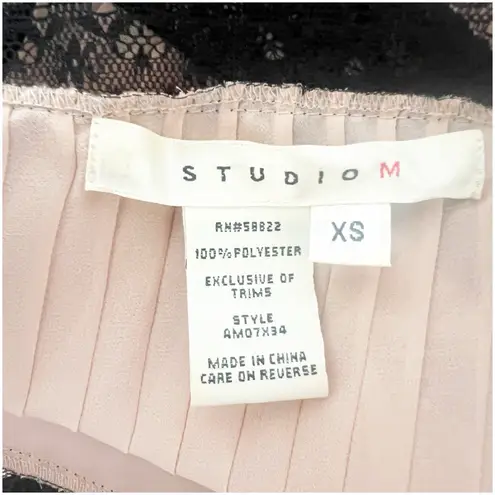 Studio M Y2K Whimsical Fairy Top Size XS Pink Lace Black Trim Square Neckline