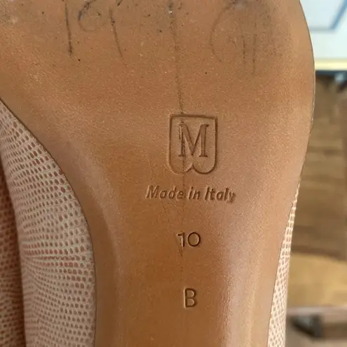 VINTAGE 80s 90s Bruno Magli Peach Pink Embossed Leather Pump Sz 10 Made in Italy