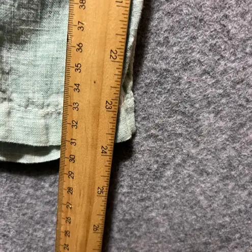 Inizio Made in Italy Linen Pants S Mint Green Lagenlook Wide Waistband Cropped