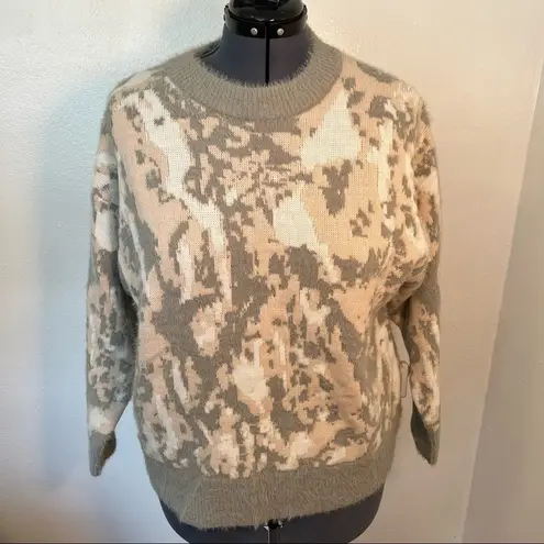 FRNCH Paris Abstract Sweater Crewneck Gray Pink