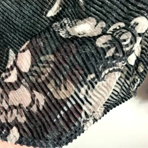 Markus Lupfer Sheer Velour Floral Blouse