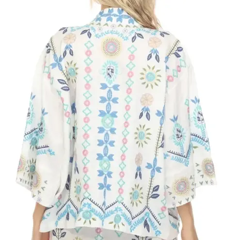 Johnny Was JWLA Oriel Cropped Linen Embroidered Kimono NWT (oversized)!