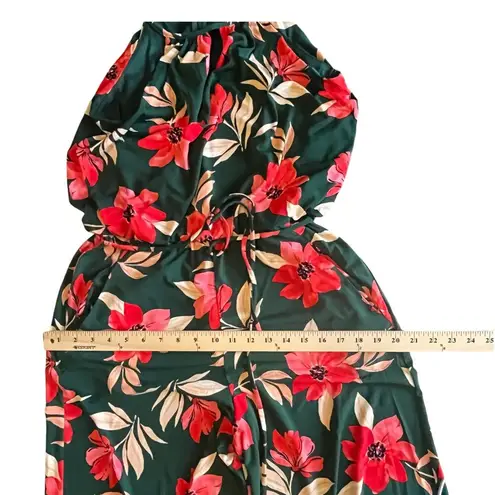 Maggy London Floral CROPPED JUMPSUIT Women's 4 Hawaiian Print Green Pink NWOT