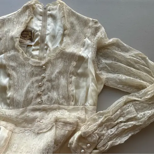 Gunne Sax Vintage Satin Wedding Dress