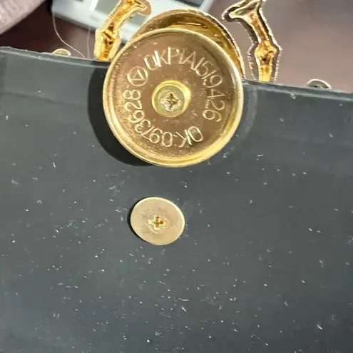 Black Crossbody Cell Phone Bag With Golden Bee Accent Studded Mini Purse