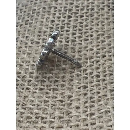 Vintage Sterling Silver Four Leaf Clover Lapel Pin Hat 2.11g 0.5" Width 4H