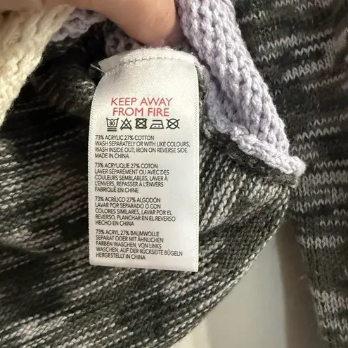 Urban Outfitters  Overlock Patchwork Knit Top Sweater Purple Boho Size Small