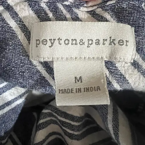 Peyton & Parker Linen Cotton Blend Mini Dress with Buttons and Pockets