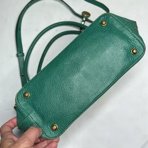 Brahmin Green Leather Pebbled Shoulder Crossbody HandBag Purse