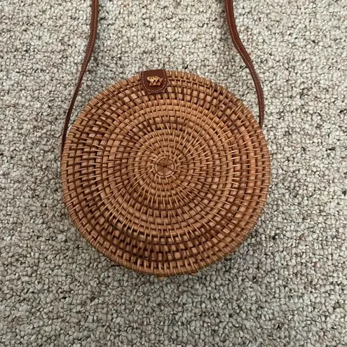 Round Rattan Wicker Summer Bag Purse