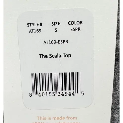 ANDIE Bikini Top Womens S Espresso Brown Nylon Scala Bikini Strapless Bandeau