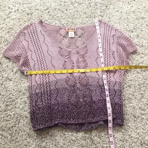 Mudd 🆕 Cropped knit short sleeve v neck sweater top