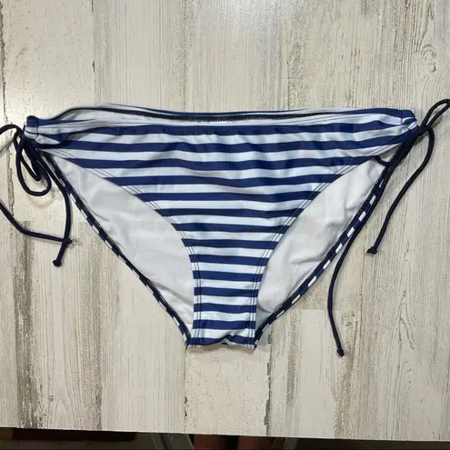 Source Unknown Blouson Tankini XXXL With Striped Bikini Bottoms Navy Blue