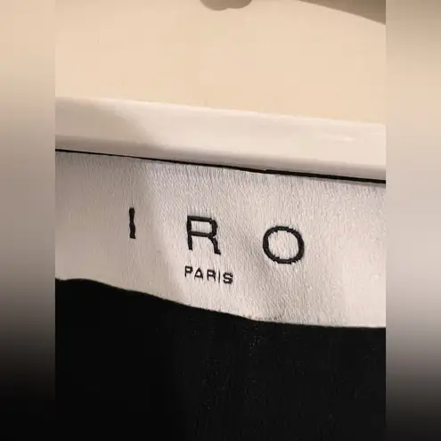 IRO Paris $580 Eleonora Black Midi Dress Silver Embellished Studs Rock FLAW