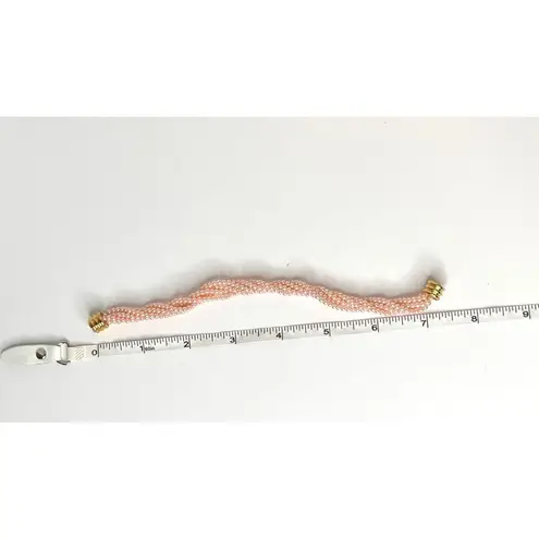 Pink Pearl Beaded Twisted Necklace & Bracelet, Hoop Pearl Earrings Set White