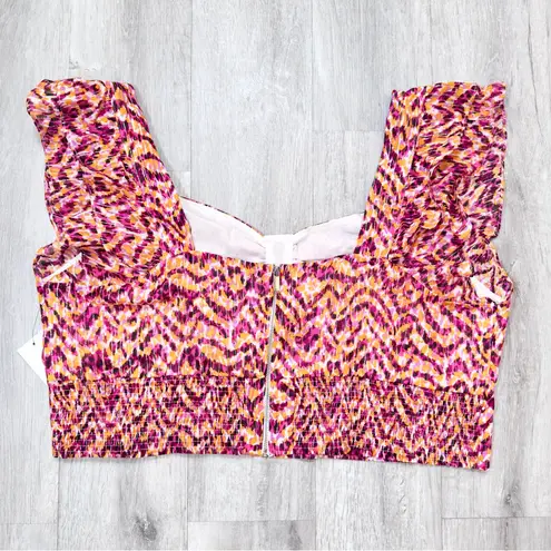 Bar III  Sleeveless Printed Crop Top 2X