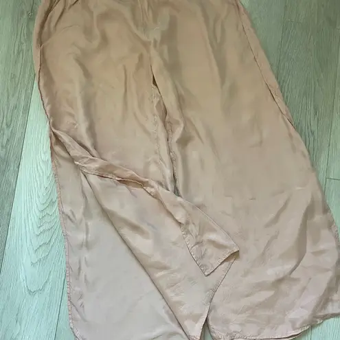 Berlook Cupro Side Split Pajama Satin Pants Pink (Small) loungewear swim coverup