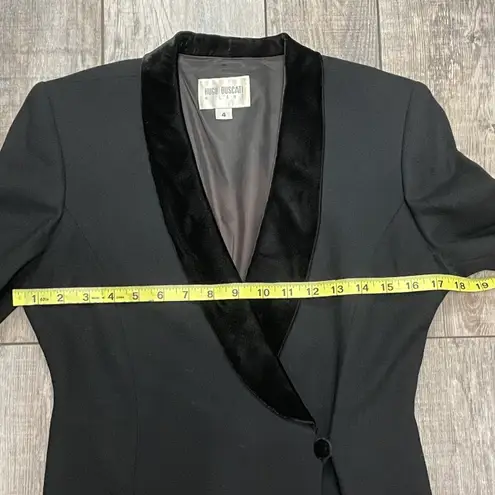 Hugo Buscati Vintage Milano Lapel Coat Dress Black Size 4